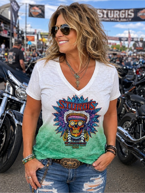 Next Level Apparel Tops - STURGIS 80th Anniversary Motorcycle Rally 2020 Burnout Tee EUC